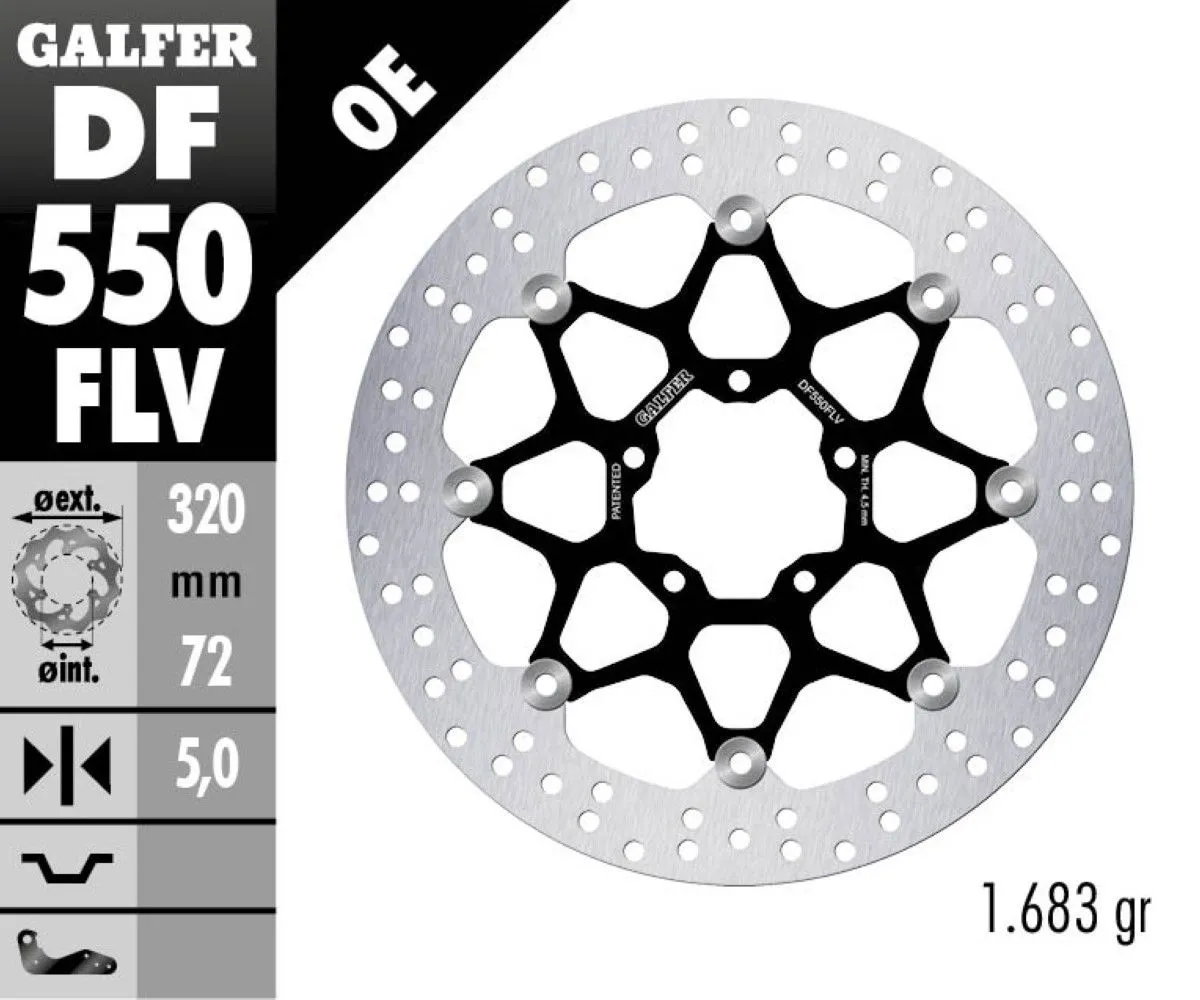 Galfer Disco Freno Anteriore Round Floating (c. Steel) 320x5mm Royal Enfield Continental Gt 650 2018-DF550FLV-392634