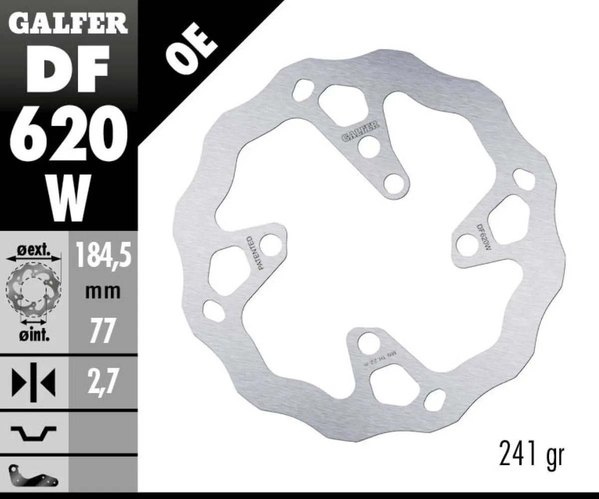 Galfer Disco Freno Anteriore Wave Fixed 185x2,7mm Beta Evo 125 2020 > 2023-DF620W-393391
