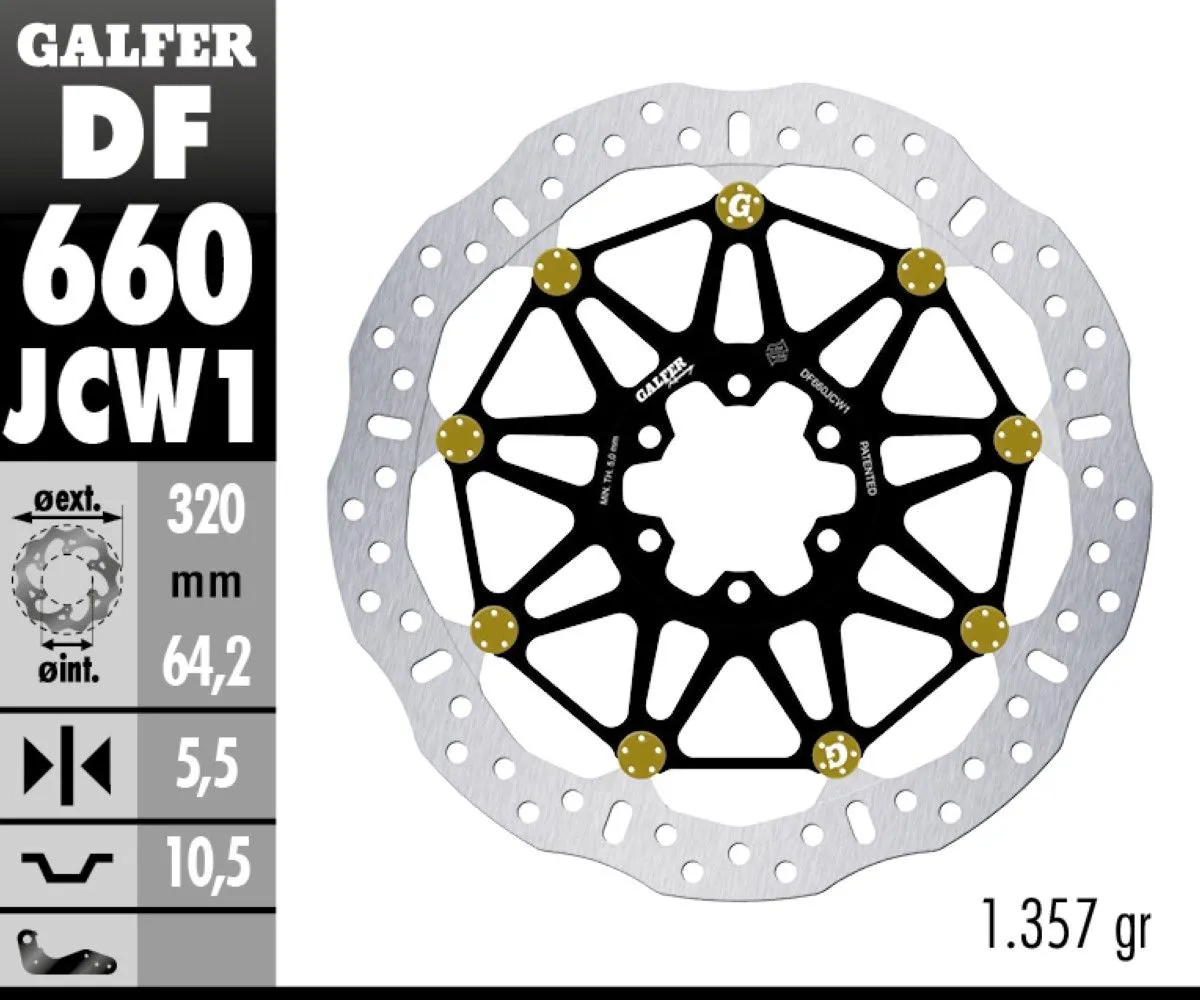 Galfer Disco Freno Anteriore Wave Floating Racing Complete (c. Alu.) 319,75x5,50mm Aprilia Rs 457 2023 > 2025-DF660JCW1G03-415999