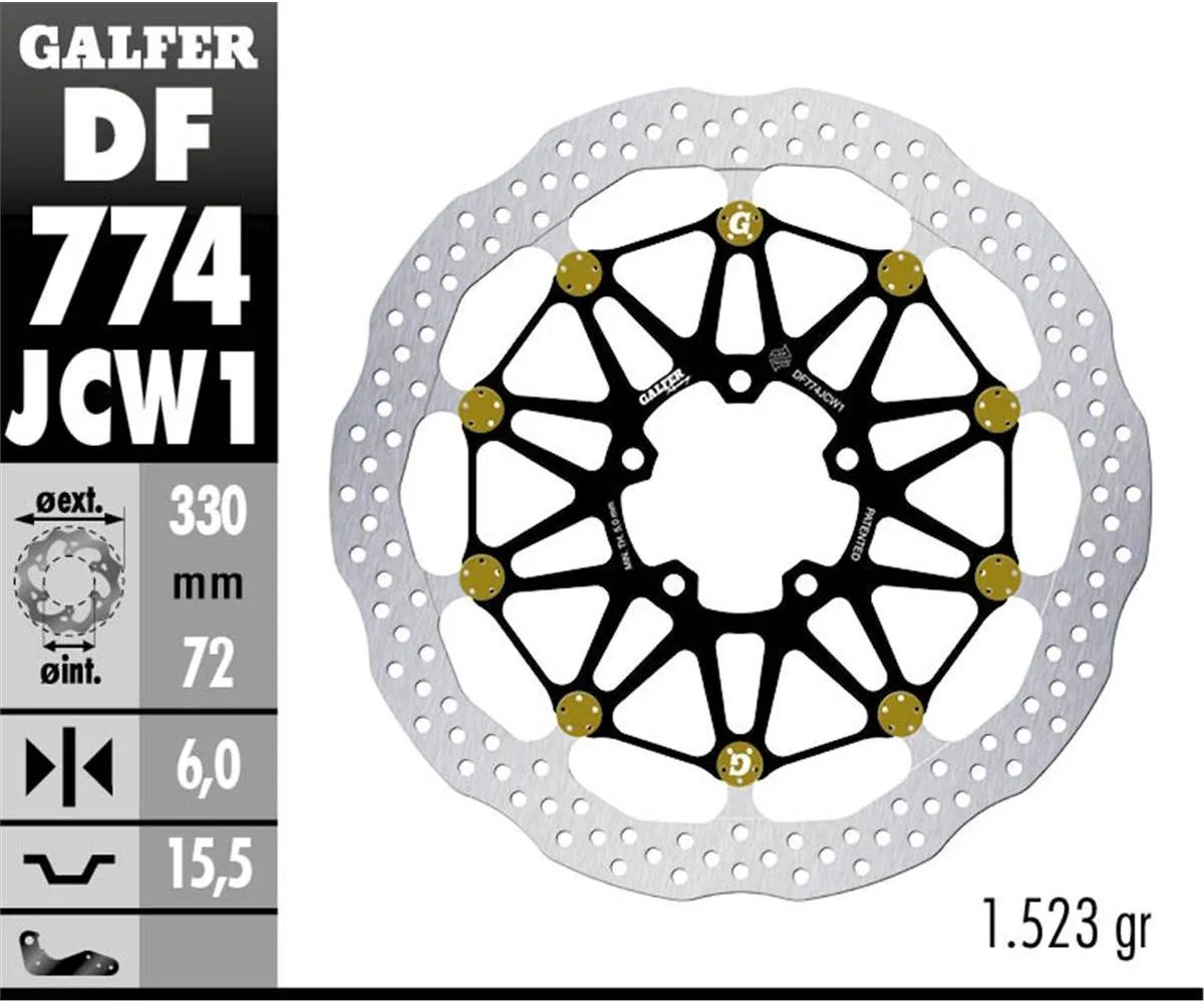 Galfer Disco Freno Anteriore Wave Floatech Racing 330x6mm Ducati 1098 2007 > 2008-DF774JCW1G03-393757