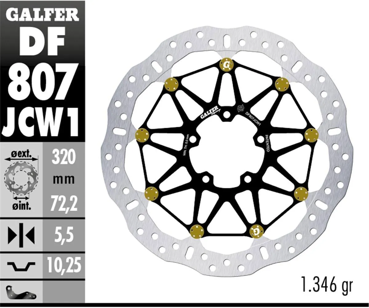 Galfer Disco Freno Anteriore Wave Floatech Racing 320x5.5mm Ducati Desert X 2021 > 2025-DF807JCW1G03-393803