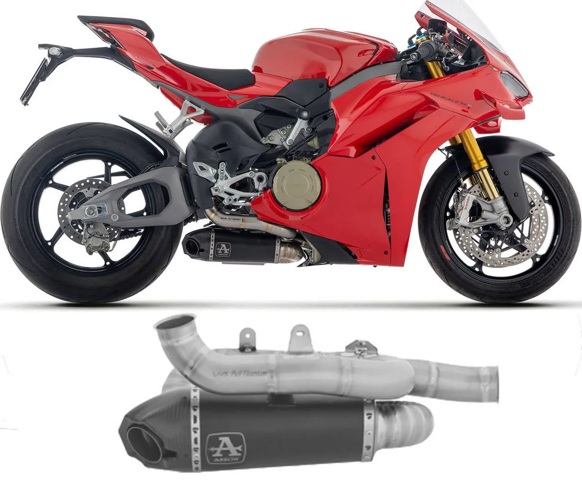 Scarico Semi-completo Works Arrow Titanio Dark Con Fondello Carby Per Ducati Panigale V4 2025-71163PKR-425341