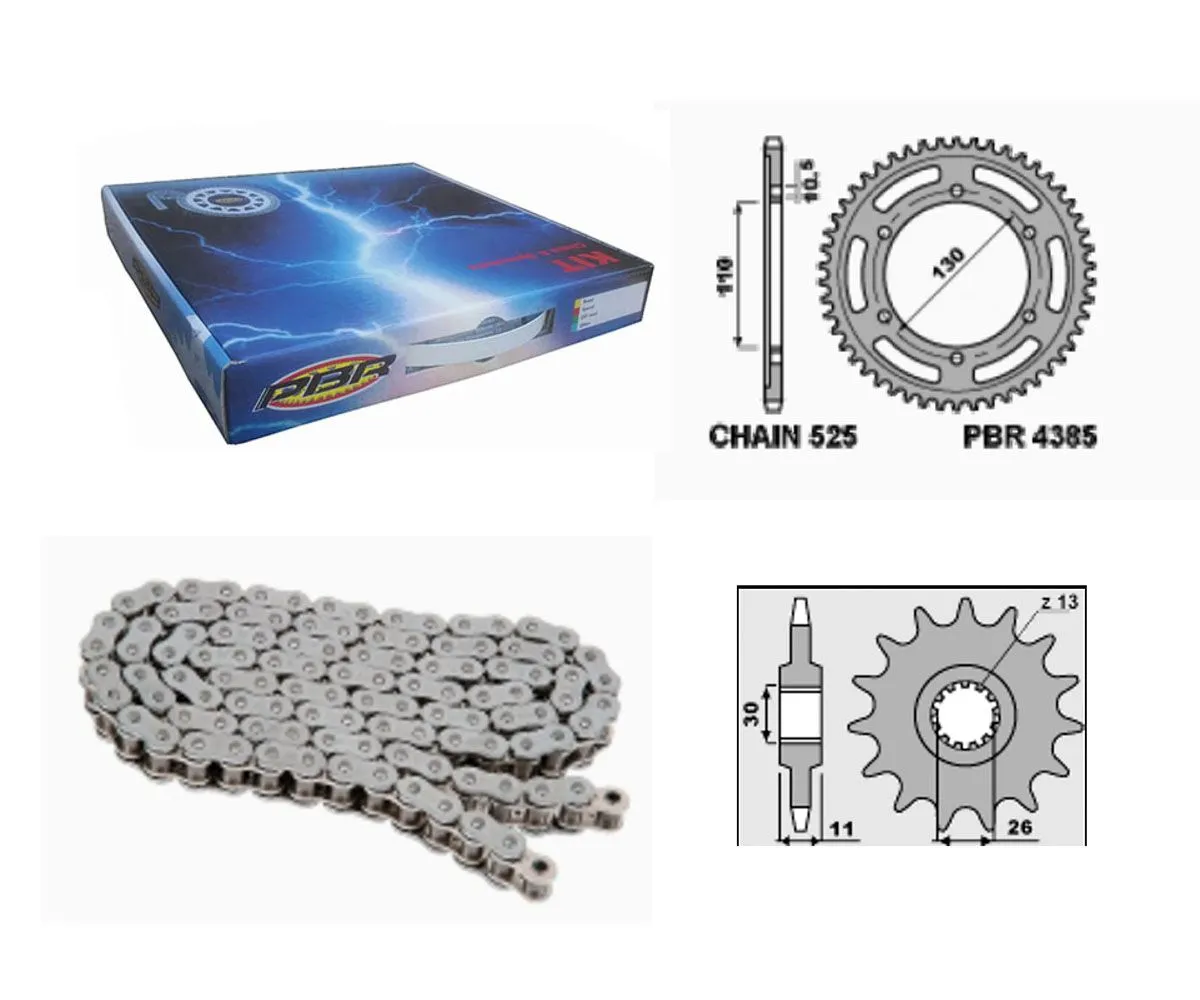 Ek2053g Kit Trasmissione Pbr Catena Corona Pignone 16 / 45 / 525 Pbr Yamaha Tracer 7 2021 > 2024.-EK2053G-415205