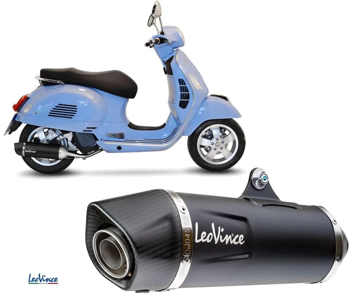 Impianto Completo Leovince Omologato Acciaio Inox Nero 1/1 Piaggio Vespa Gts 150 I.e. 2017 > 2020-14069K-249566