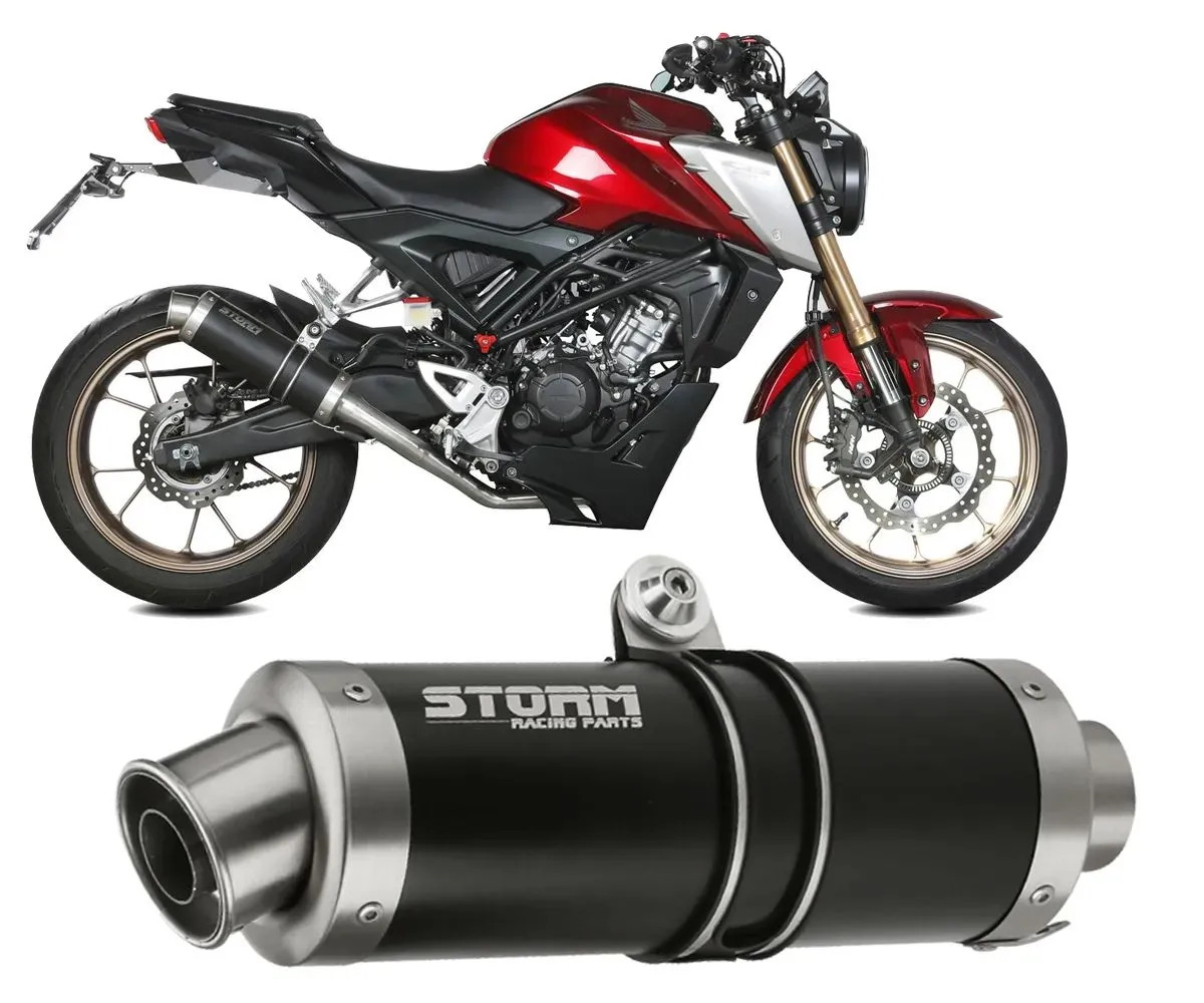 Scarico Completo Storm By Mivv Gp Nero Inox Per Honda Cb 125 R 2021 > 2023-74.H.077.LXSB-249383