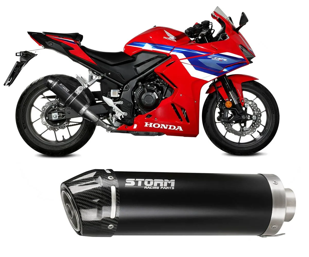 Terminale Di Scarico Storm Gp Nero Coppa In Carbonio Per Honda Cbr 500 R 2024.-74.H.093.LXSBC-403651