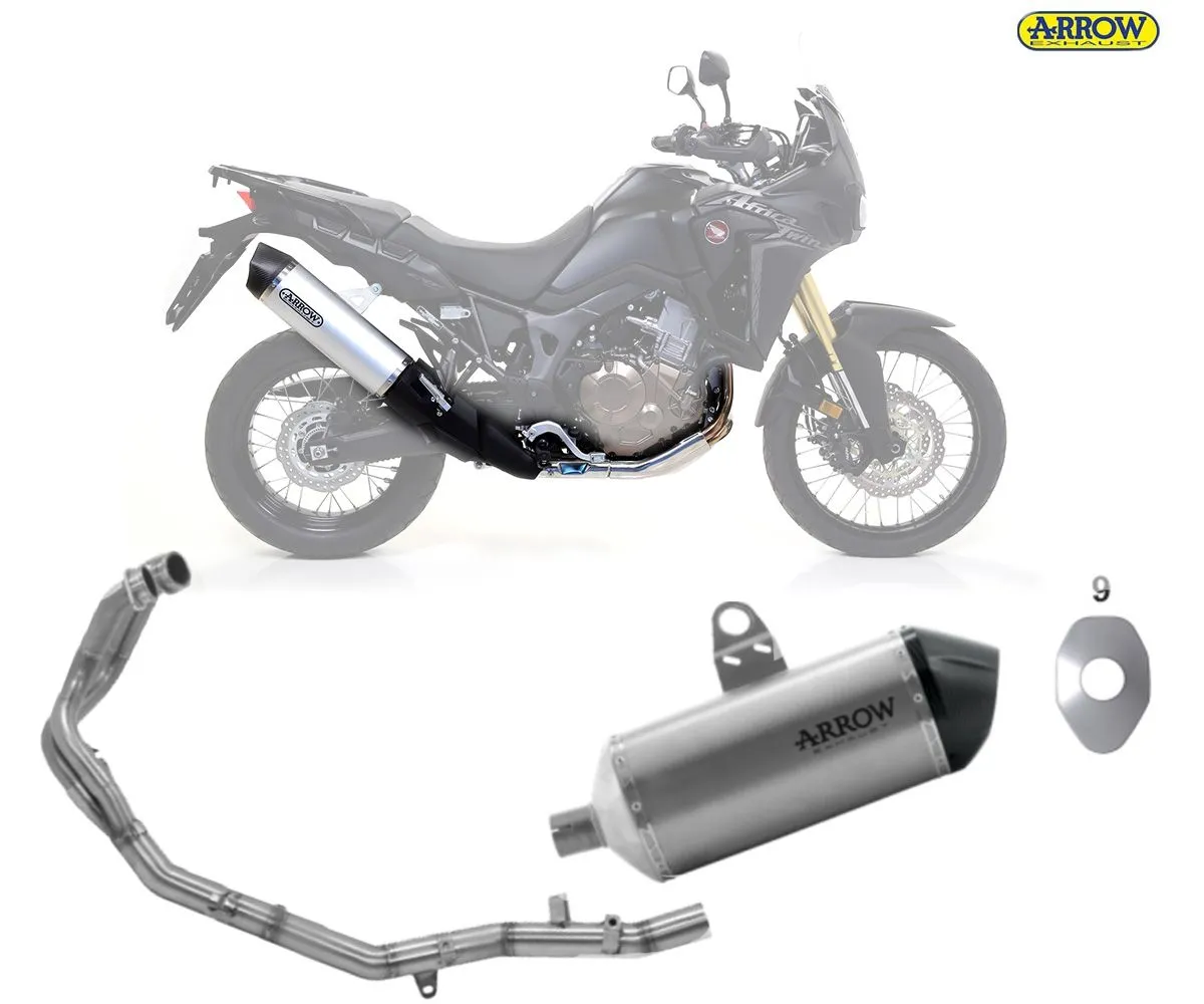Scarico Completo Racing Arrow Sonora Per Honda Crf 1000l Africa Twin Titanio/inox 2016 > 2019-72503SK--72129PD-250039