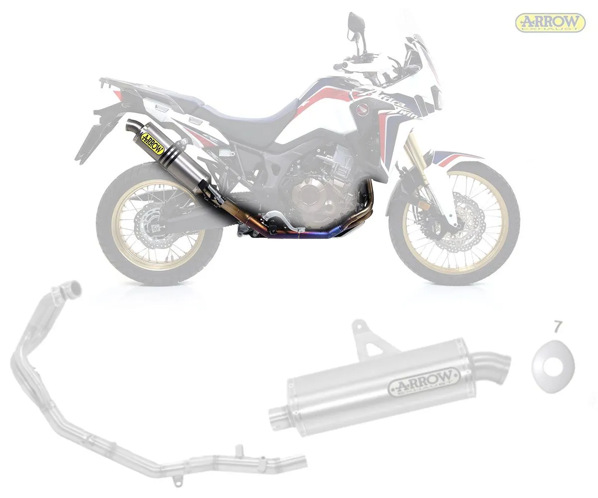 Scarico Completo Racing Arrow Maxi Race Per Honda Crf 1000l Titanio/inox 2016 > 2019-72621PO--72129PD-250049