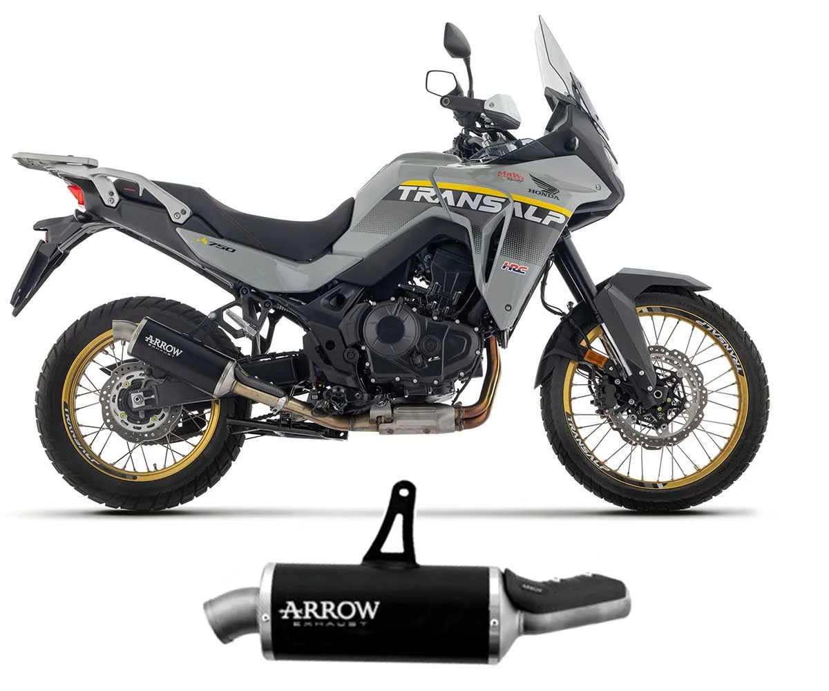 Terminale Di Scarico Arrow Indy Race In Alluminio Dark Fondello In Acciaio Per Honda Xl 750 Transalp 2025-72641AON-424962