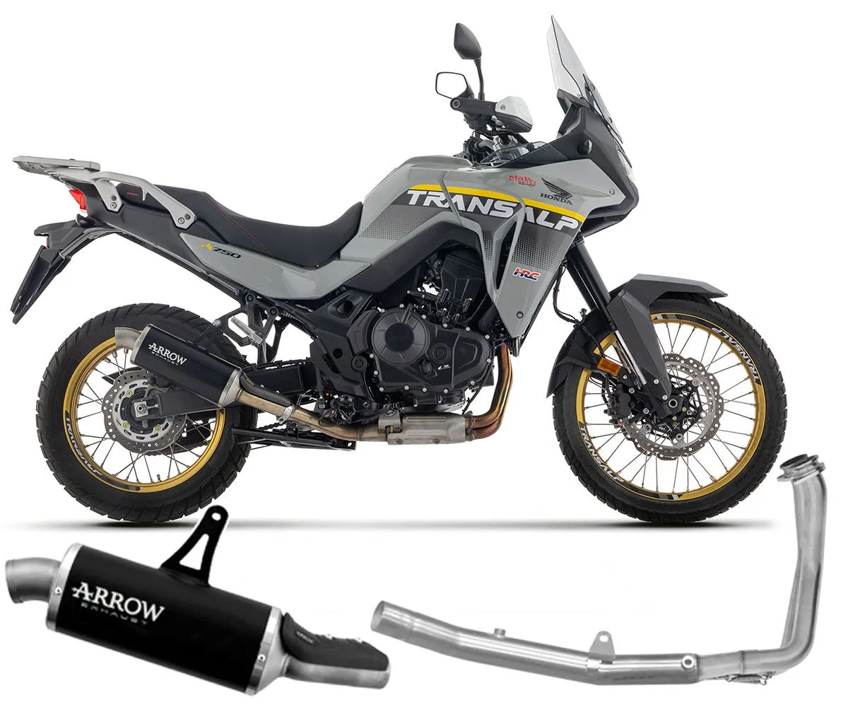 Scarico Completo Arrow Indy Race Alluminio Dark Fondello Inox Per Honda Xl 750 Transalp 2025.-72641AON--72203PD-424969