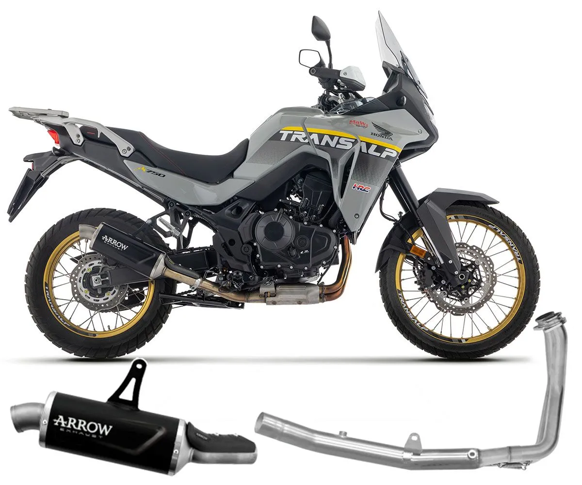 Scarico Completo Arrow Indy Race Evo Alluminio Dark Fondello Inox Per Honda Xl 750 Transalp 2025.-72645AON--72203PD-424967