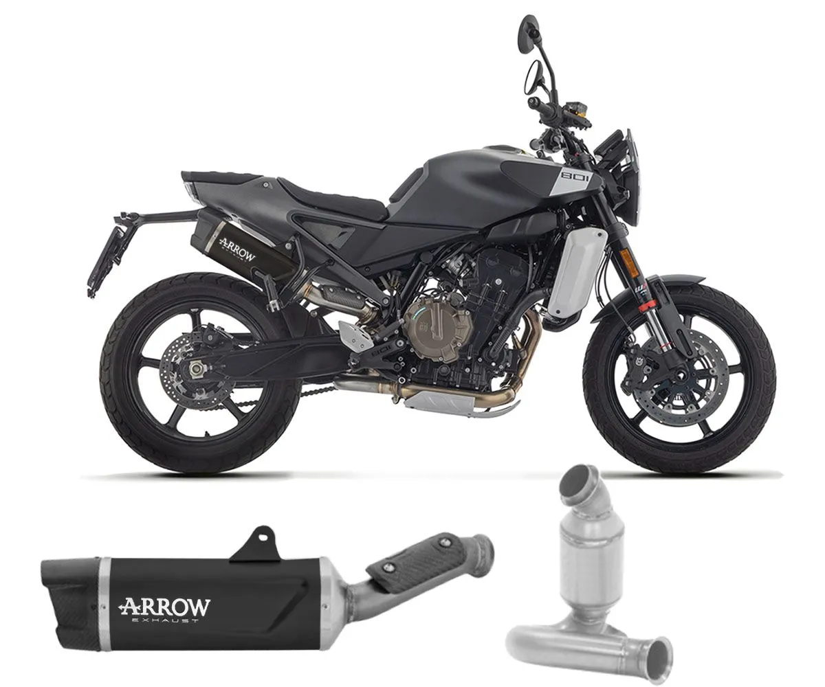 Terminale Scarico + Raccordo Centrale Arrow Indy Race Evo Alluminio Dark Per Husqvarna Svartpilen 801 2024 > 2025-71975AKN--71719MIR-424949