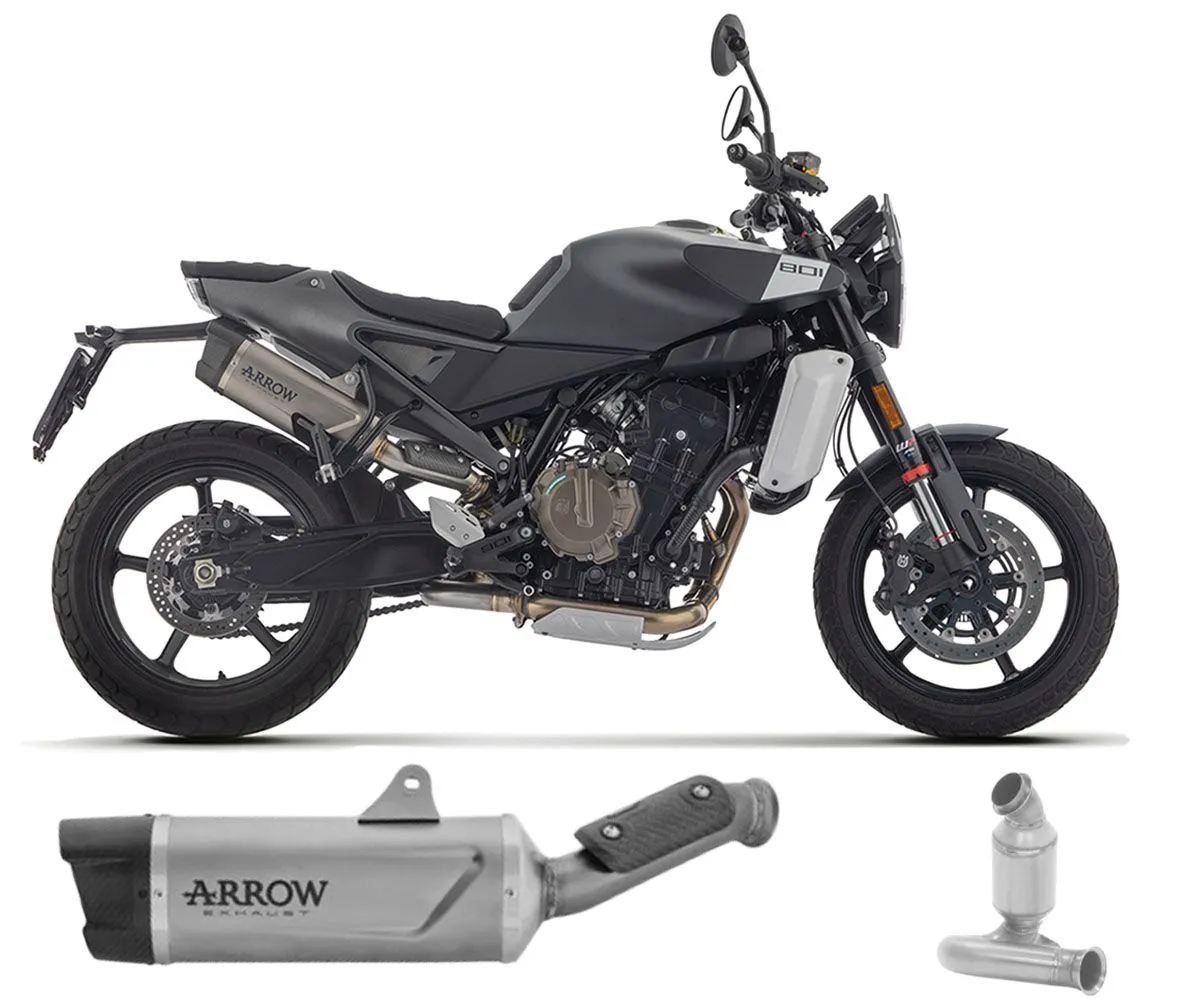Terminale Scarico + Raccordo Centrale Arrow Indy Race Evo Titanio Per Husqvarna Svartpilen 801 2024 > 2025-71975PK--71719MIR-424948