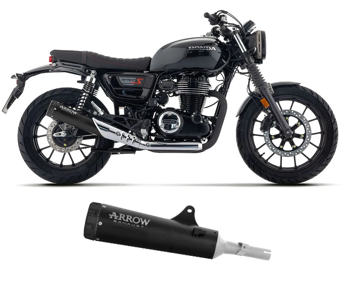 Terminale Di Scarico Arrow Rebel Inox Nero Fondello Alluminio Dark Honda Gb 350 S 2025-74514RBN-422022