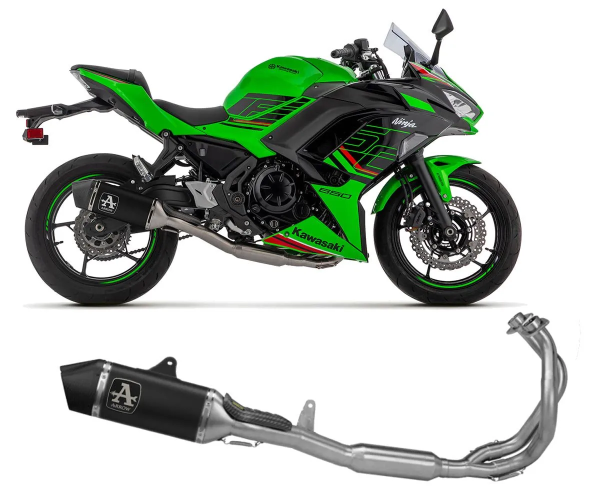 Impianto Completo Arrow E5 Veloce In Alluminio Dark Per Kawasaki Ninja 650 2024.-71506VAN-403430
