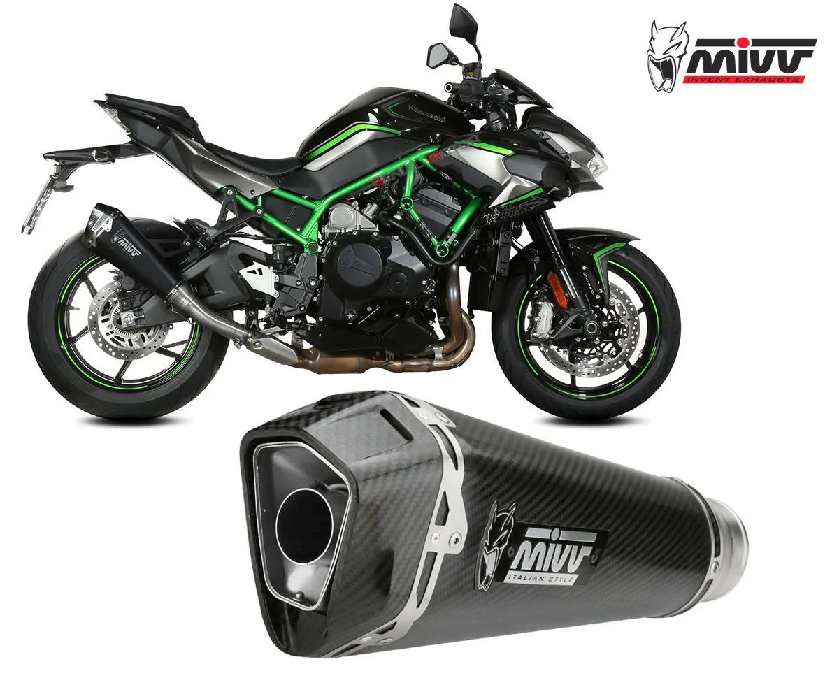 Terminale Di Scarico Slip-on Mivv Delta Race Black Inox Nero Per Kawasaki Z H2 Se 2020 > 2024-K.053.LDRB-249511