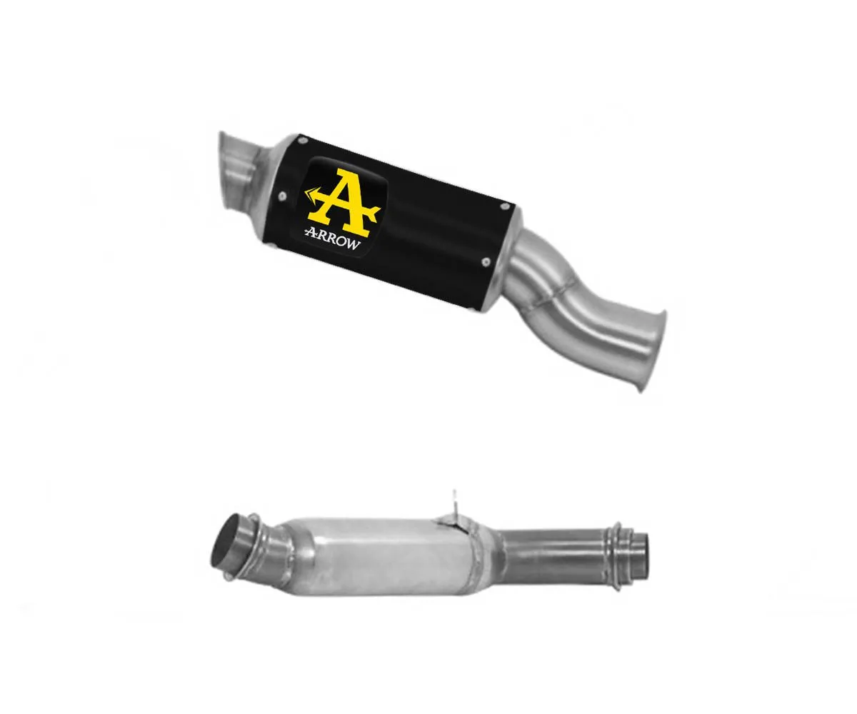 Terminale Scarico Gp2 Nichrom Dark + Raccordo Catalizzato Arrow Ktm 1290 Superduke Gt 2022 > 2024.-71537GPI--71692KZ-414435