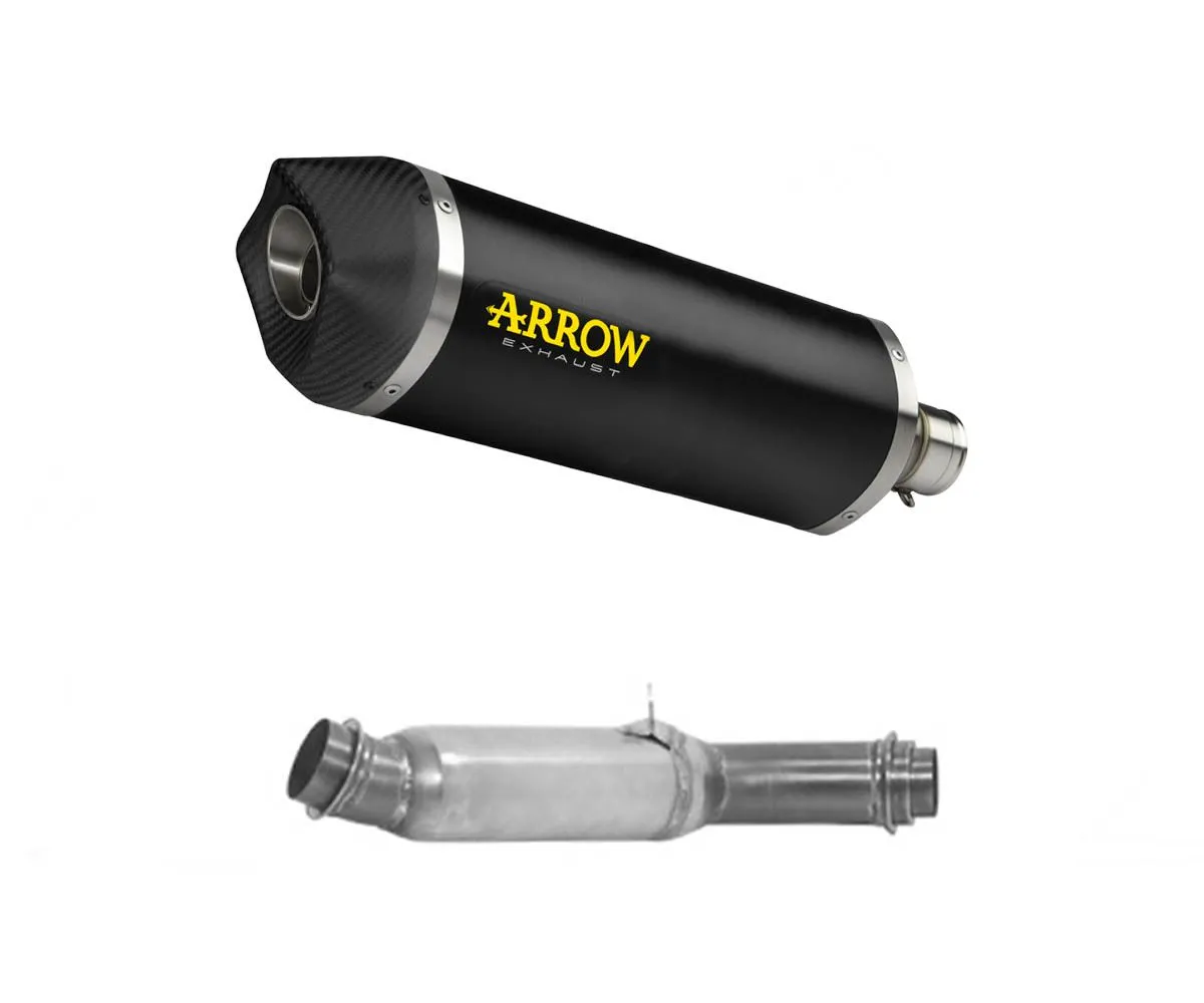Terminale Scarico Race-tech Alluminio Dark + Raccordo Catalizzato Arrow Ktm 1290 Superduke Gt 2022 > 2024-71820AKN--71692KZ-414430
