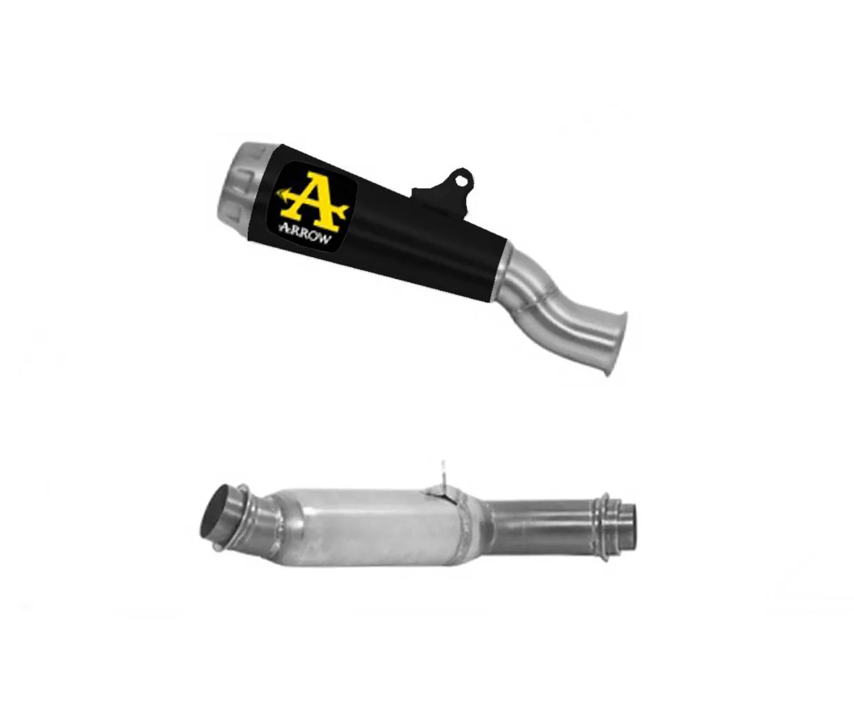 Terminale Scarico Pro-race Nichrom Dark + Raccordo Catalizzato Arrow Ktm 1290 Superduke Gt 2022 > 2024-71820PRN--71692KZ-414433