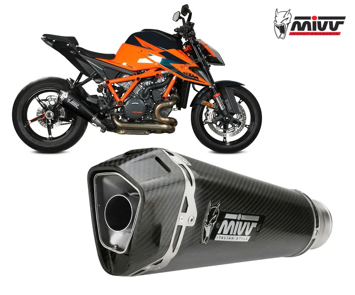 Terminale Di Scarico Slip-on Mivv Delta Race Carbonio Kat Per Ktm 1290 Superduke 2020 > 2023-KT.026.LDRC-249485