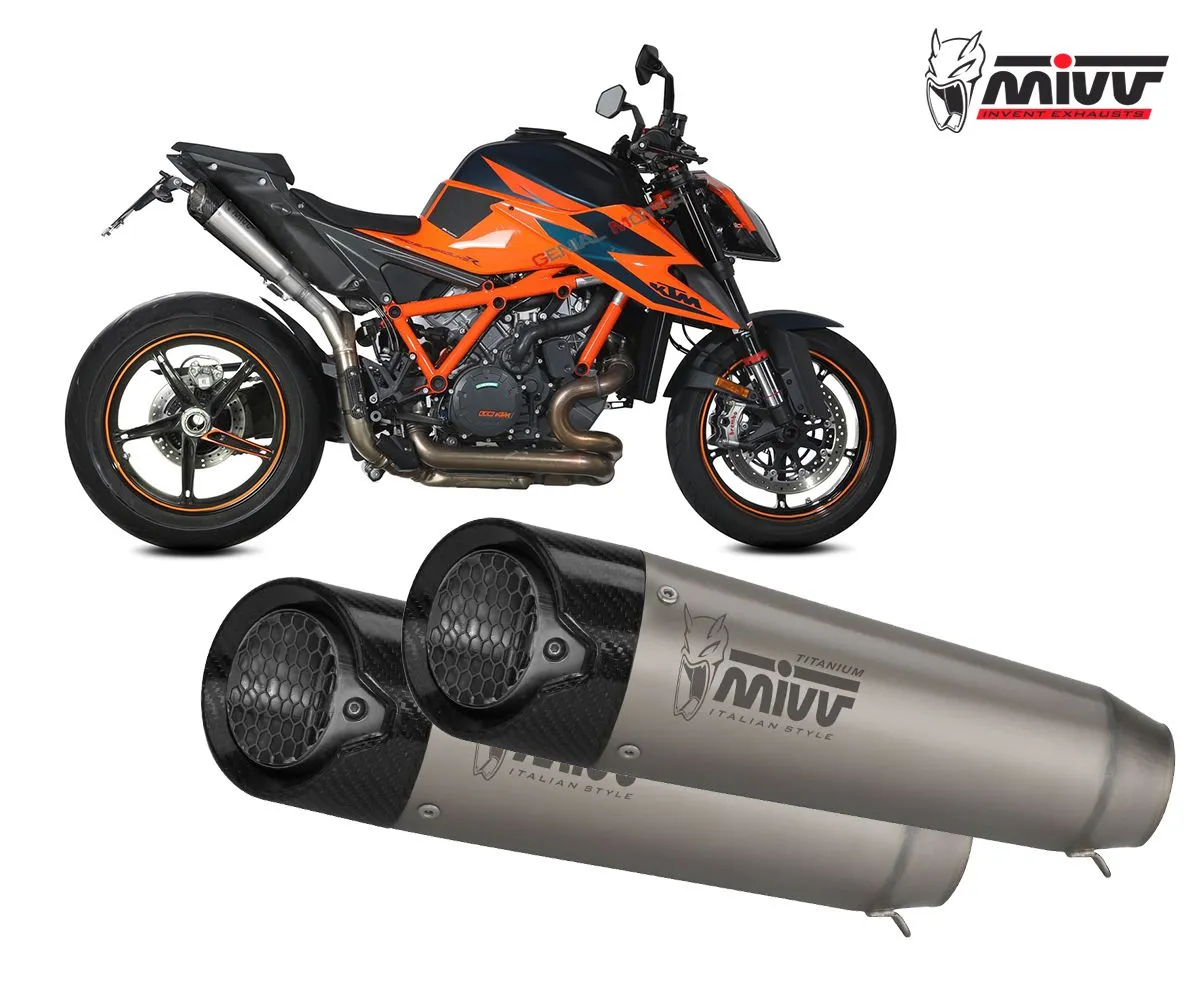2 Scarichi Slip-on Mivv X-m5 Titanio Sotto Sella Kat Per Ktm 1290 Superduke 2020 > 2023-KT.028.LC5T-249482