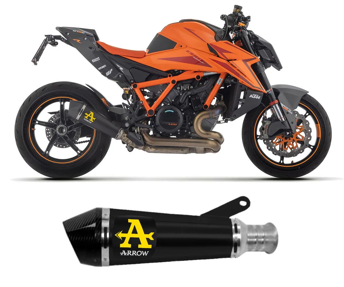 Terminale Di Scarico Arrow X-kone Nichrom Dark Fondello Carbonio Per Ktm 1390 Super Duke R 2024-71916XKNR-414461