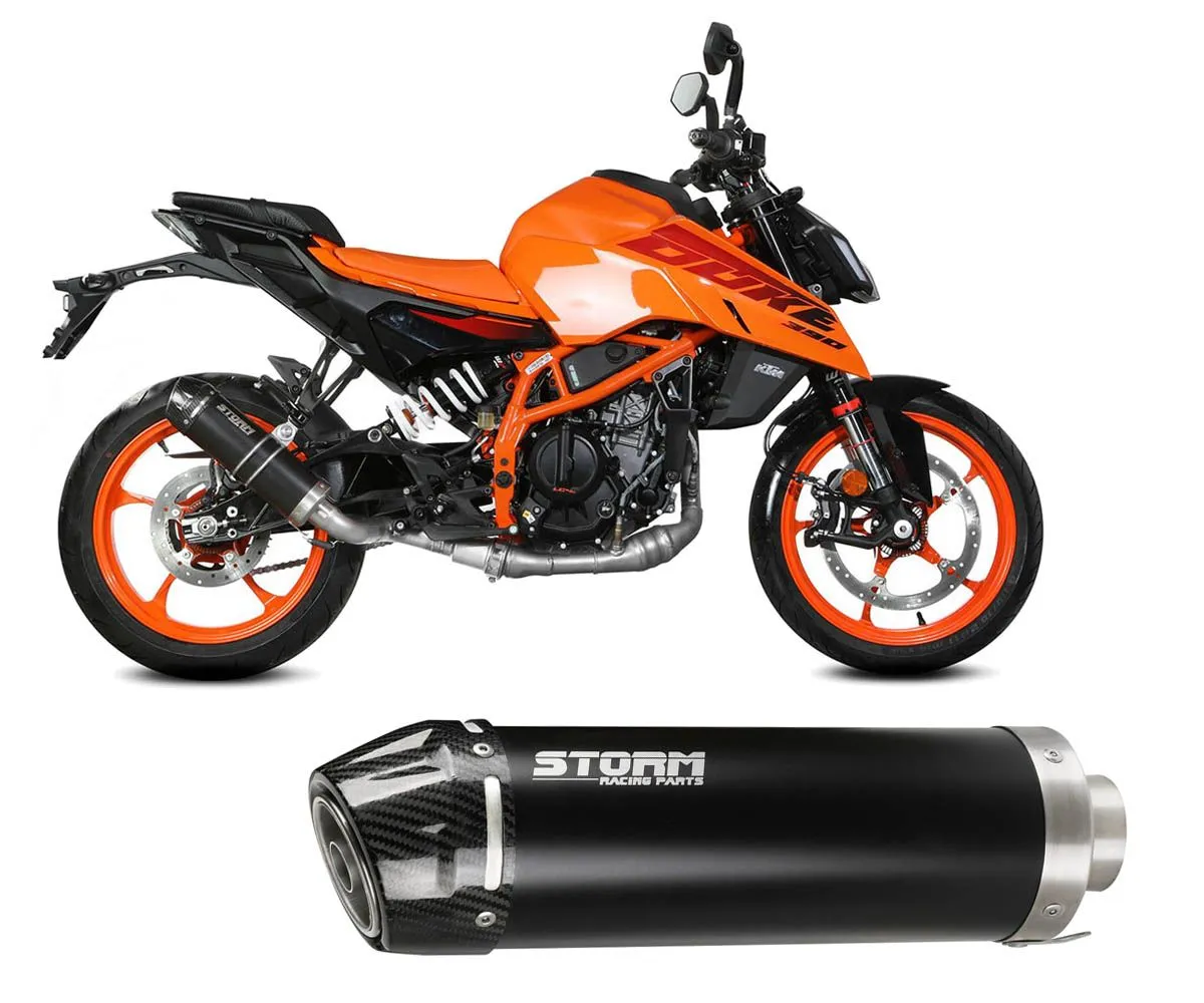Terminale Di Scarico Storm Gp Nero Coppa In Carbonio Per Ktm 390 Duke 2024-74.KT.031.LXSBC-403652