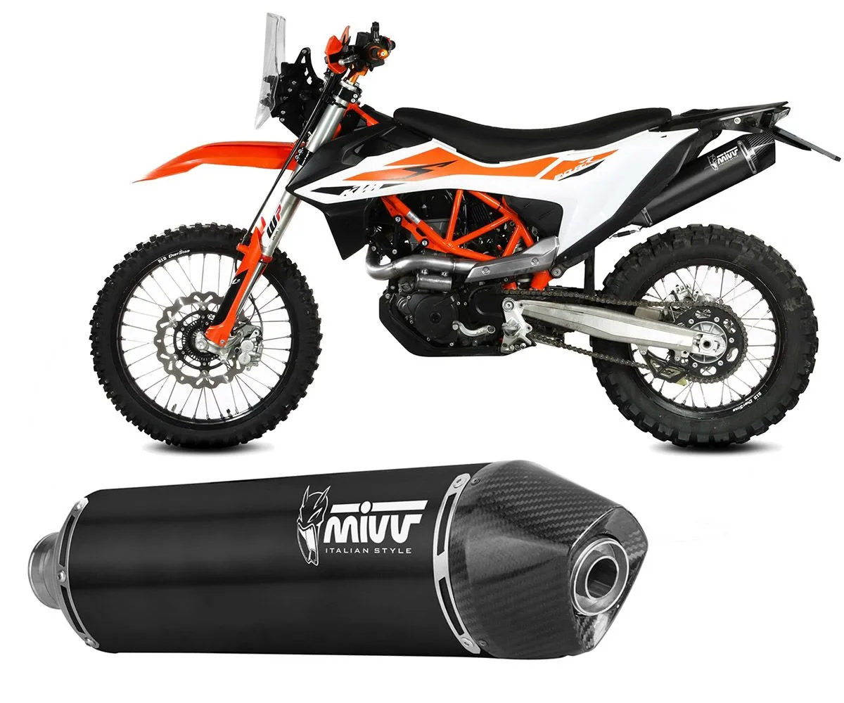 Terminale Di Scarico Slip-on Mivv Str1 Inox Nero Per Ktm 690 Enduro R 2021 > 2024-M.KT.032.LXBC-416251