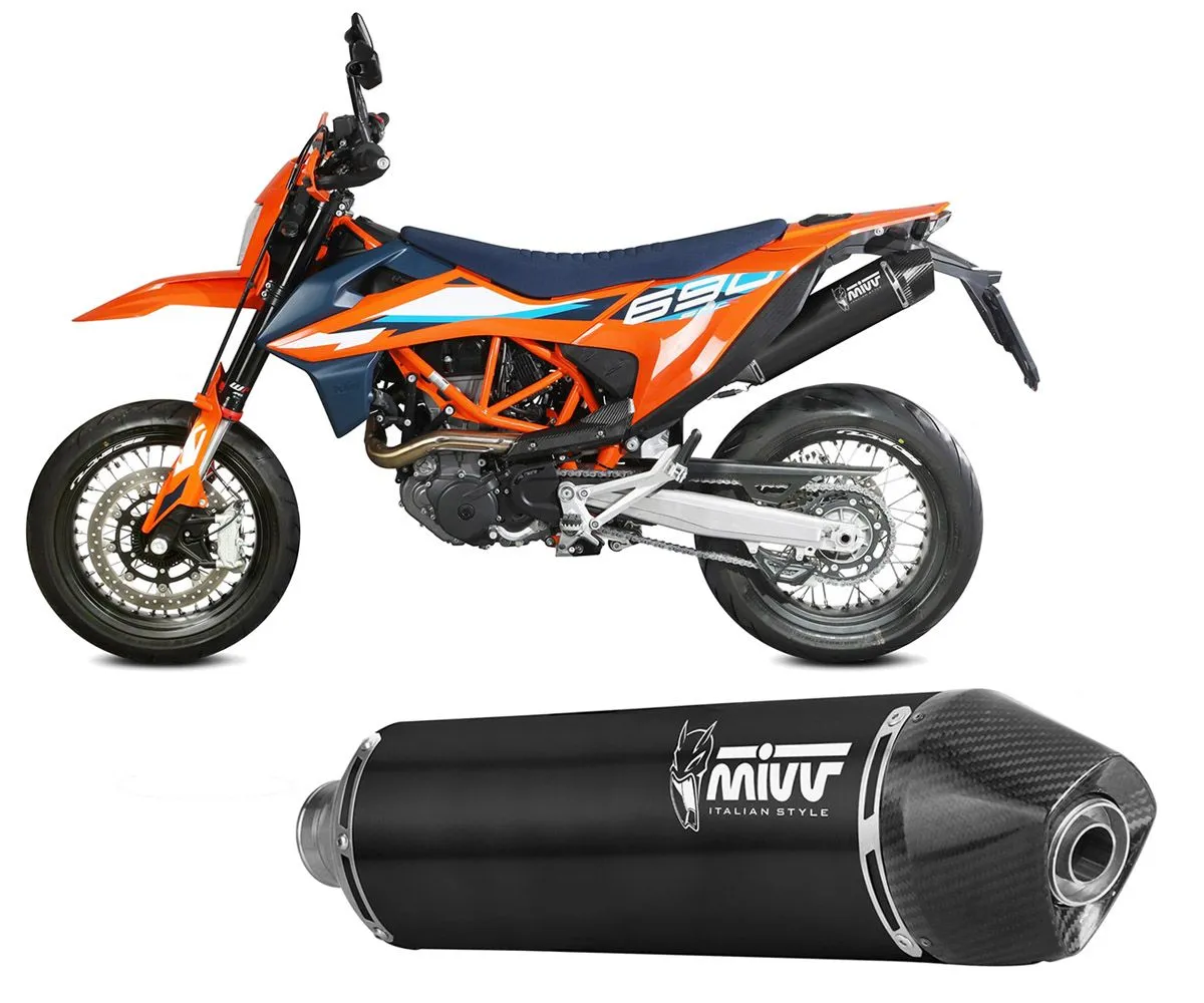 Terminale Di Scarico Slip-on Mivv Str1 Inox Nero Per Ktm 690 Smc R 2021 > 2024-M.KT.032.LXBC-416260