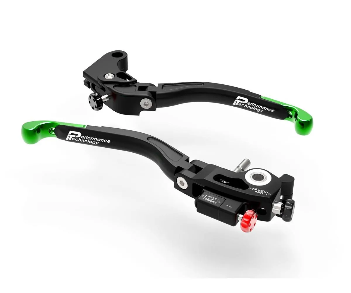 Leve Freno / Frizione Regolabili Doppia Regolazione Nero Verde Dbk Per Yamaha R1 2004 > 2014-L11V-397889