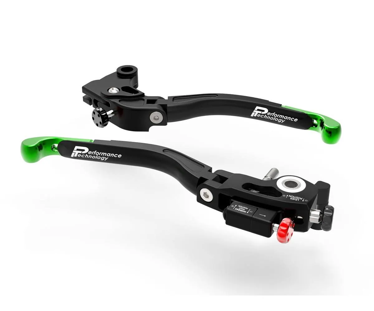 Leve Freno / Frizione Regolabili Doppia Regolazione Nero Verde Dbk Per Kawasaki Zx-10r 2016 > 2020-L12V-397901