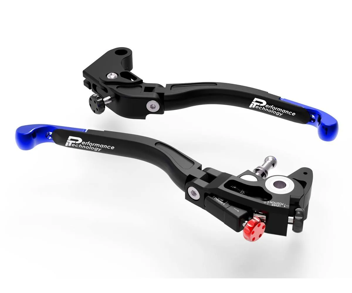Leve Freno / Frizione Regolabili Doppia Regolazione Nero Blu Dbk Per Yamaha R1 2015 > 2024-L13C-397911
