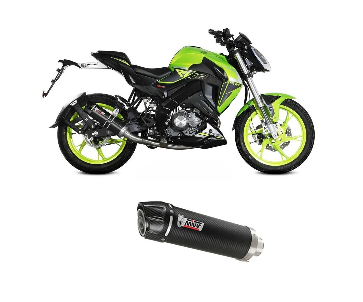 Terminale Scarico Mivv Gp Inox Nero Con Coppa Carbonio Per Keeway Rkf 125 2021 > 2024-KW.001.LXBC-419535