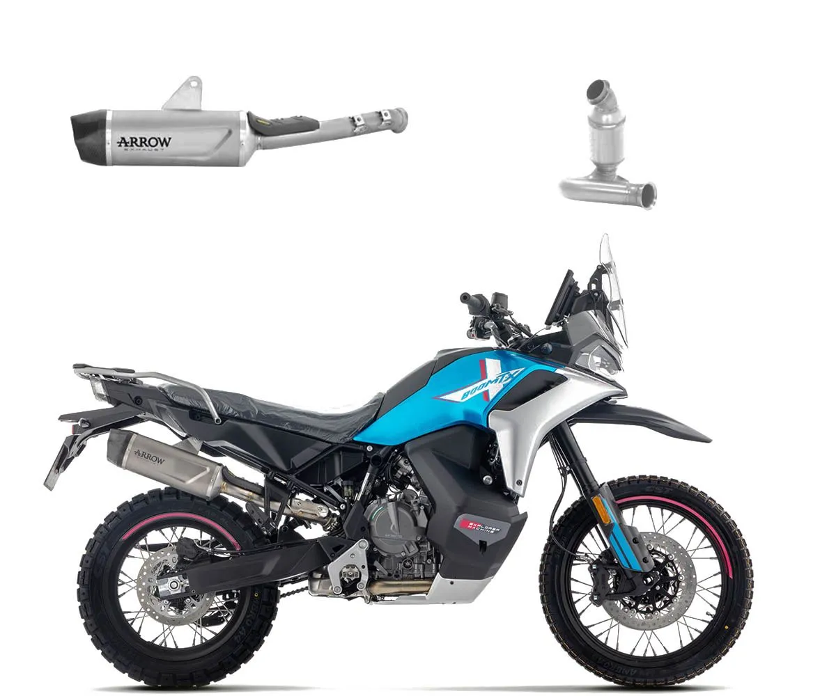 Scarico Completo Arrow Indy Race Evo Titanio+collettori No Uso Stradale Per Cf Moto 800 Mt-x 2025-71992PK--71719MIC-424294