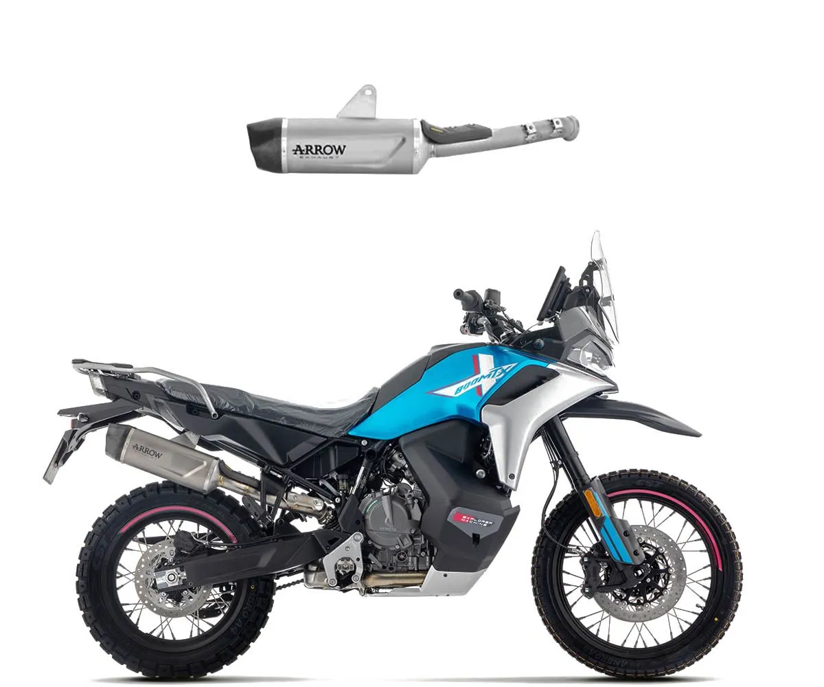 Terminale Arrow Indy Race Evo Titanio+fondello Carby Per Cf Moto 800 Mt-x 2025-71992PK-424290