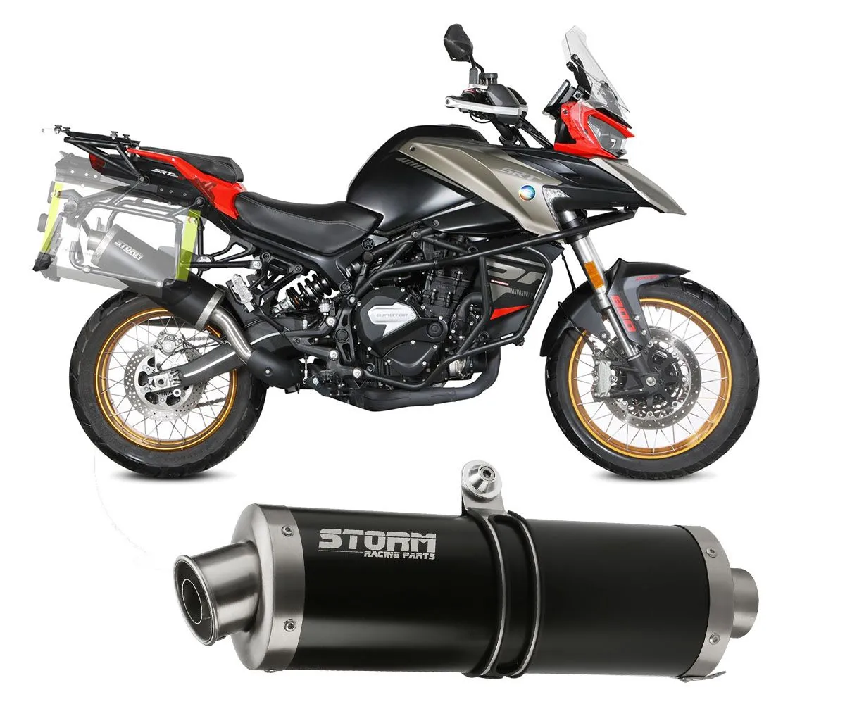 Scarico Storm By Mivv Oval Acciaio Inox Nero Per Qj Motor Srt 800 S / X / Sx 2024-74.QJ.002.LX2B-424997