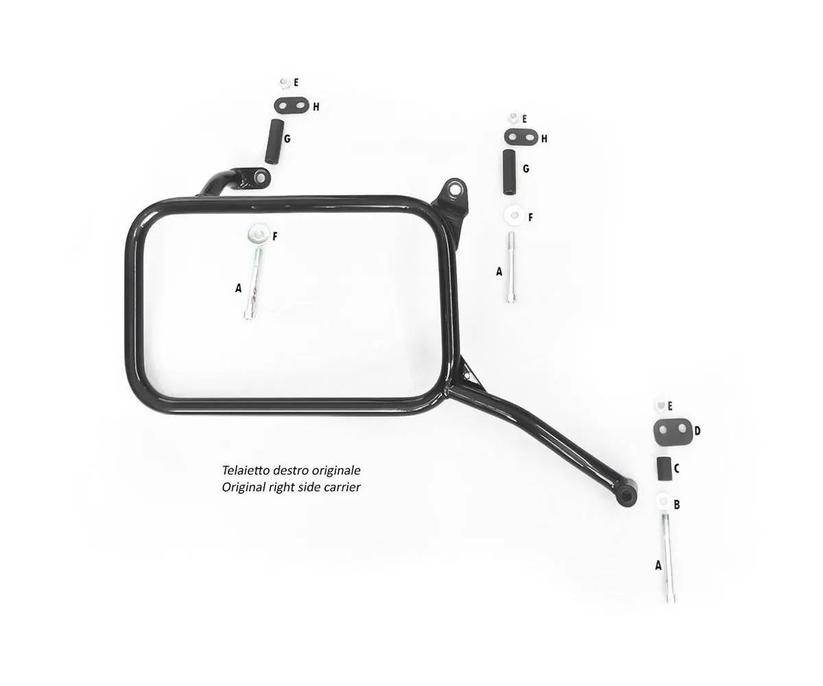 Kit Distanziali Telaietto Destro Porta Valigie Hp Corse Per Royal Enfield Himalayan 450 2024.-REHI45-V-415271