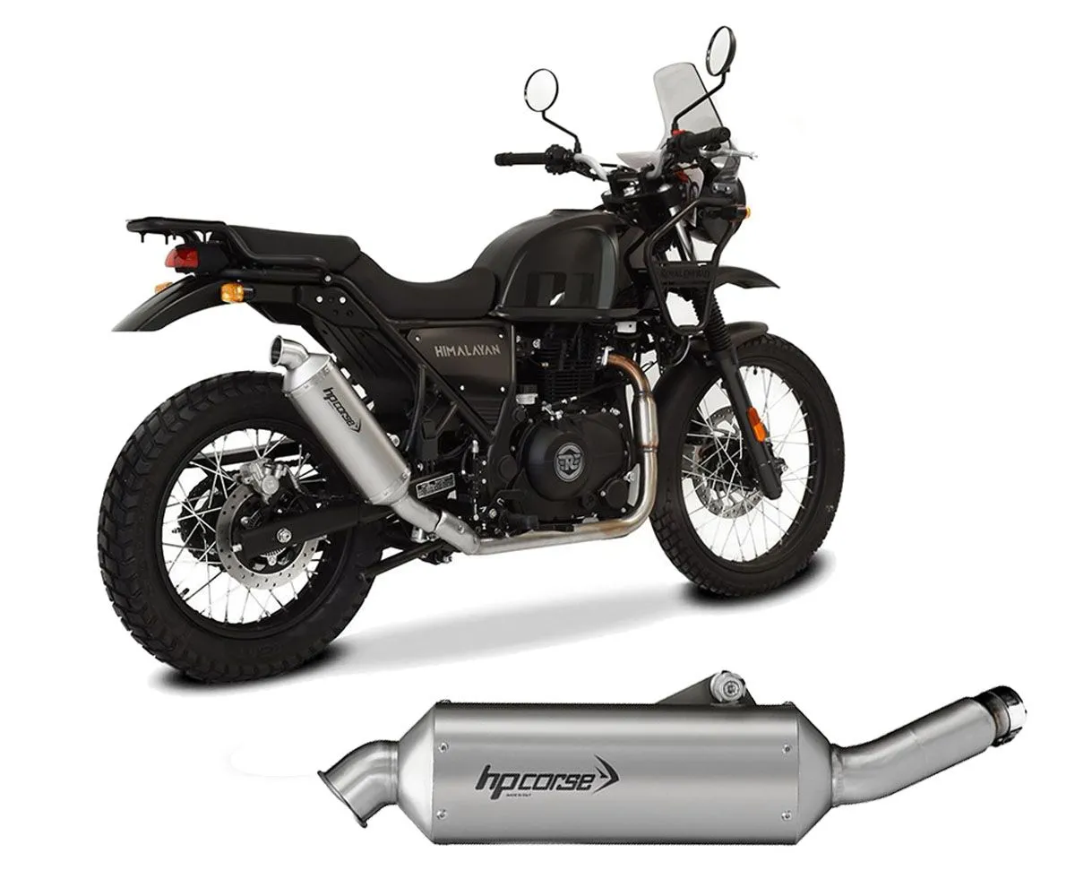 Terminale Di Scarico Hp Corse Sp-1 Short Acciaio Inox Satinato Royal Enfield Himalayan 410 2017 > 2020-REHISP1300LS-AB-424355