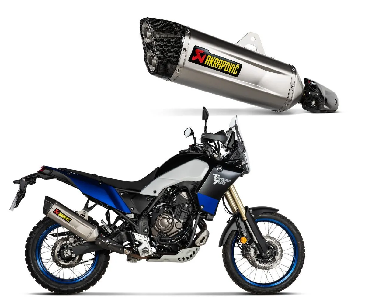 Terminale Slip-on Akrapovic Titanio Carbonio Omologato Per Yamaha Ténéré 700 2021 > 2024-S-Y7SO5-HGJT-415858