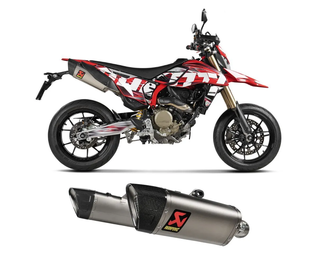 Coppia Terminali Di Scarico Akrapovic In Titanio Per Ducati Hypermotard 698 Mono 2024-S-D6SO2-HAPLT-415454
