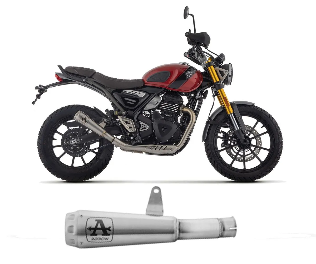 Terminale Scarico Arrow Pro Race Nichrom Fondello Acciaio Triumph Scrambler 400 X 2024.-71974PRI-414452