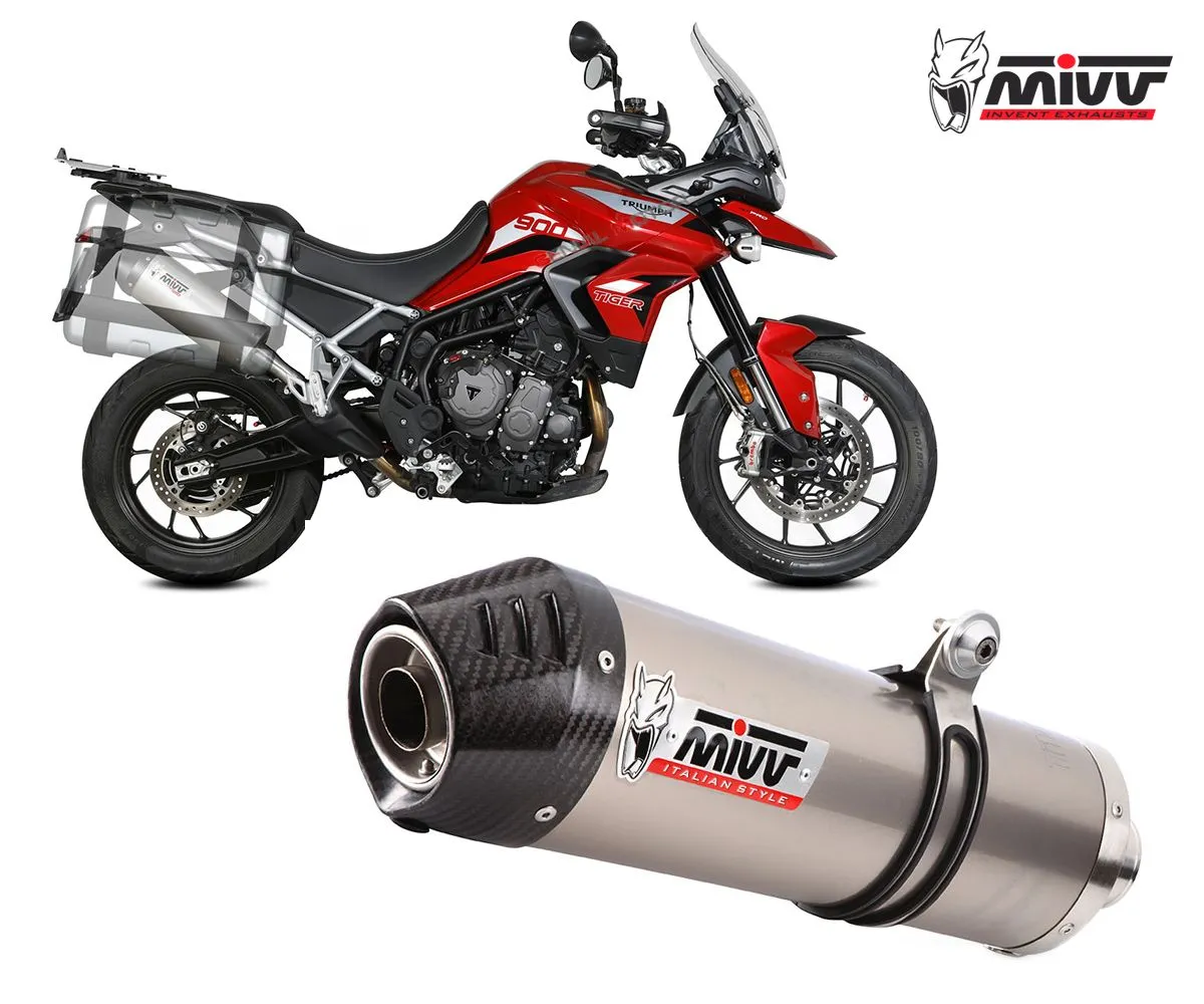 Terminale Di Scarico Slip-on Mivv Oval Titanio Coppa Carbonio Kat Per Triumph Tiger 900 Gt 2021 > 2023-T.018.LNC-249499