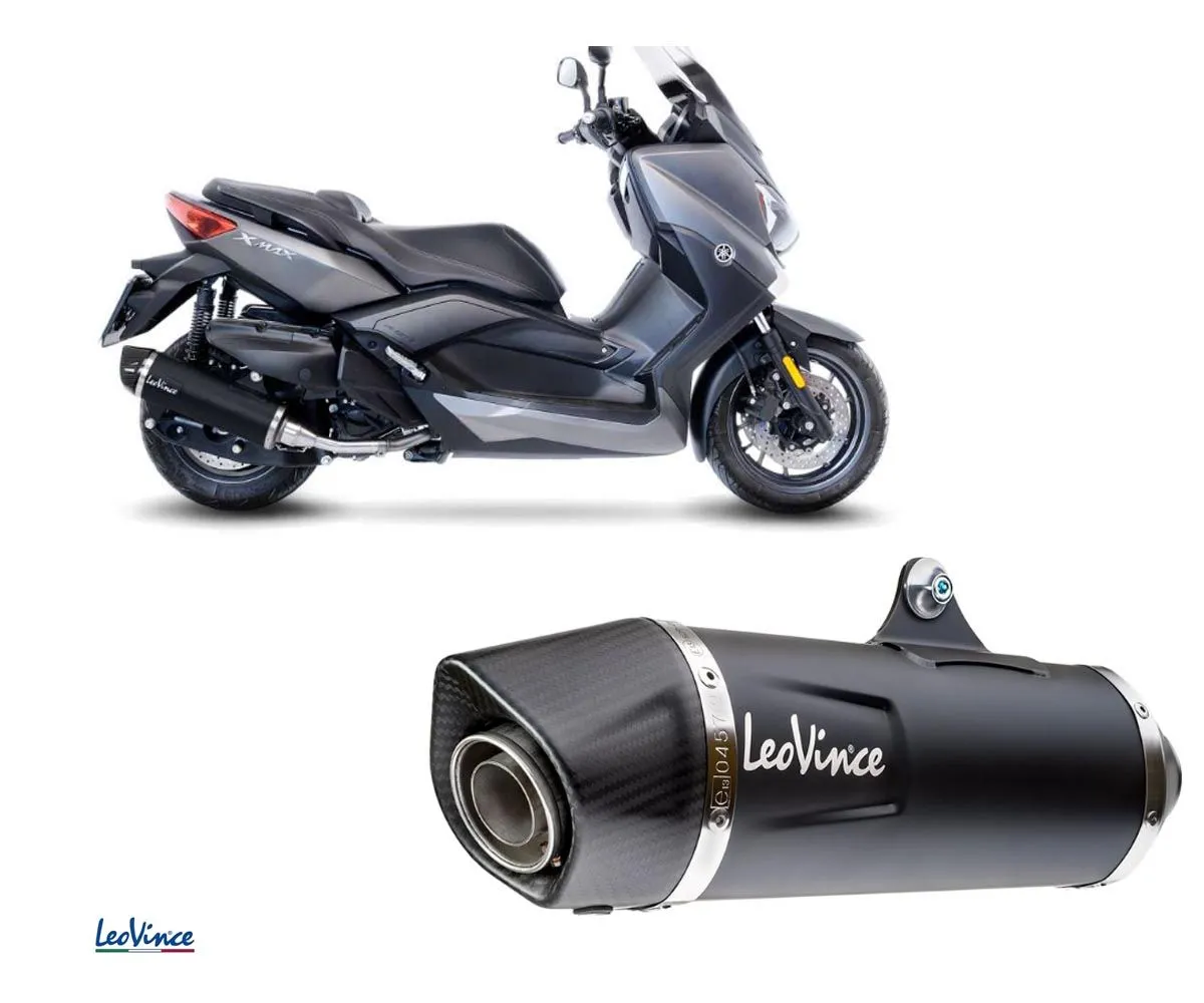 Terminale Di Scarico Leovince Racing Acciaio Inox Nero Yamaha X-max 400/iron Max 2016 > 2017-14064-249557