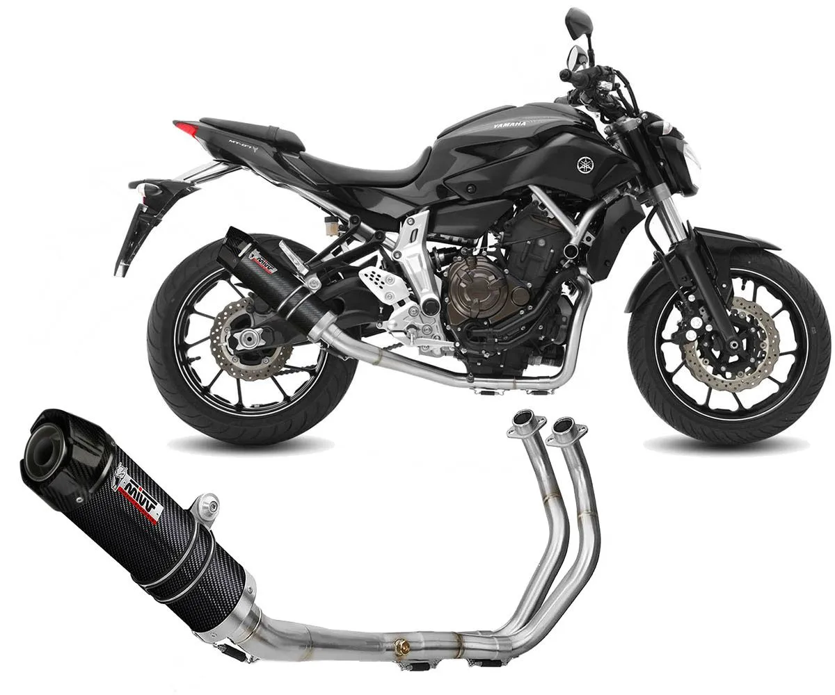 Scarico Completo Mivv Gp Carbonio Con Coppa Carbonio Alto Per Yamaha Mt-07 2021 > 2024-Y.045.L2SC-403623