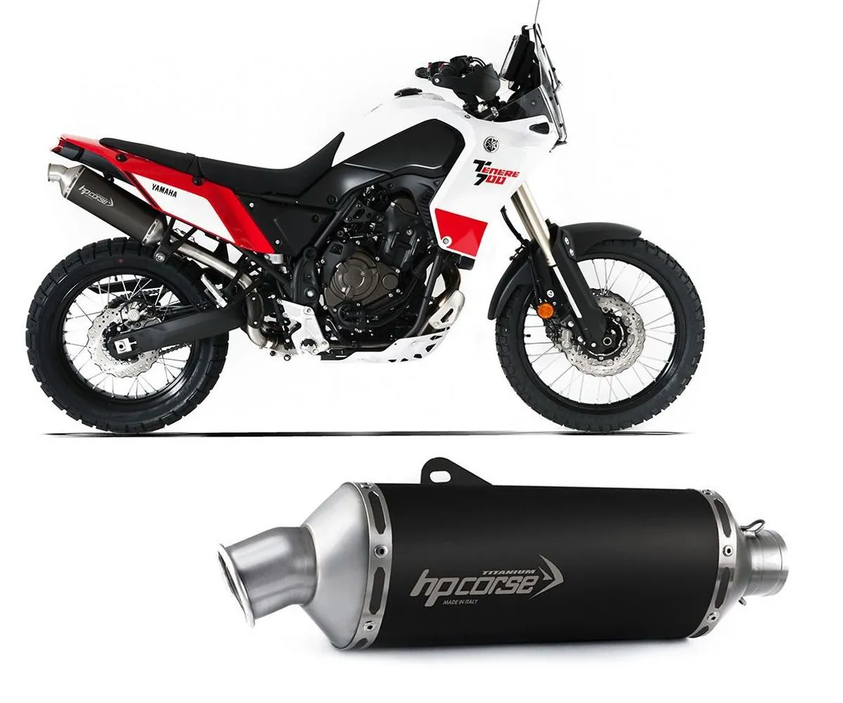 Terminale Scarico Hpcorse Sp-1 Short Nero Titanio Per Yamaha Tenere 700 2019 > 2023-YAT700SP1300HTC-AB-425354