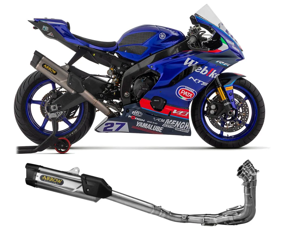Scarico Completo Arrow Racing Competition Indy Race Evo Full Titanio Fondello Carbonio Yamaha Yzf R6 2017 > 2024.-71218CKR-403439
