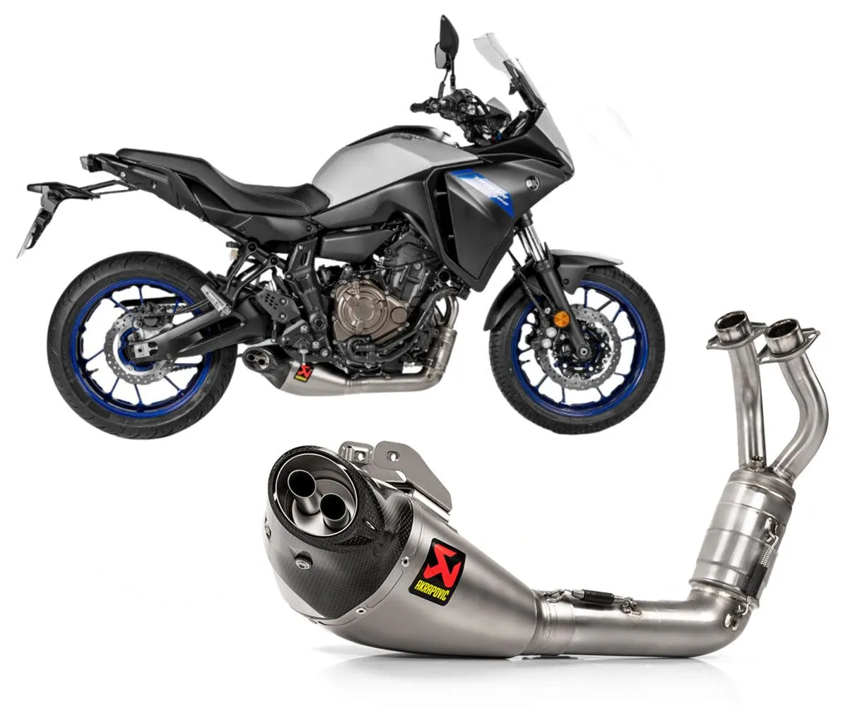 Impianto Di Scarico Completo Omologato In Titanio/inox Akrapovic Per Yamaha Tracer 7 2021 > 2024.-S-Y7R8-HEGEHT1-415185