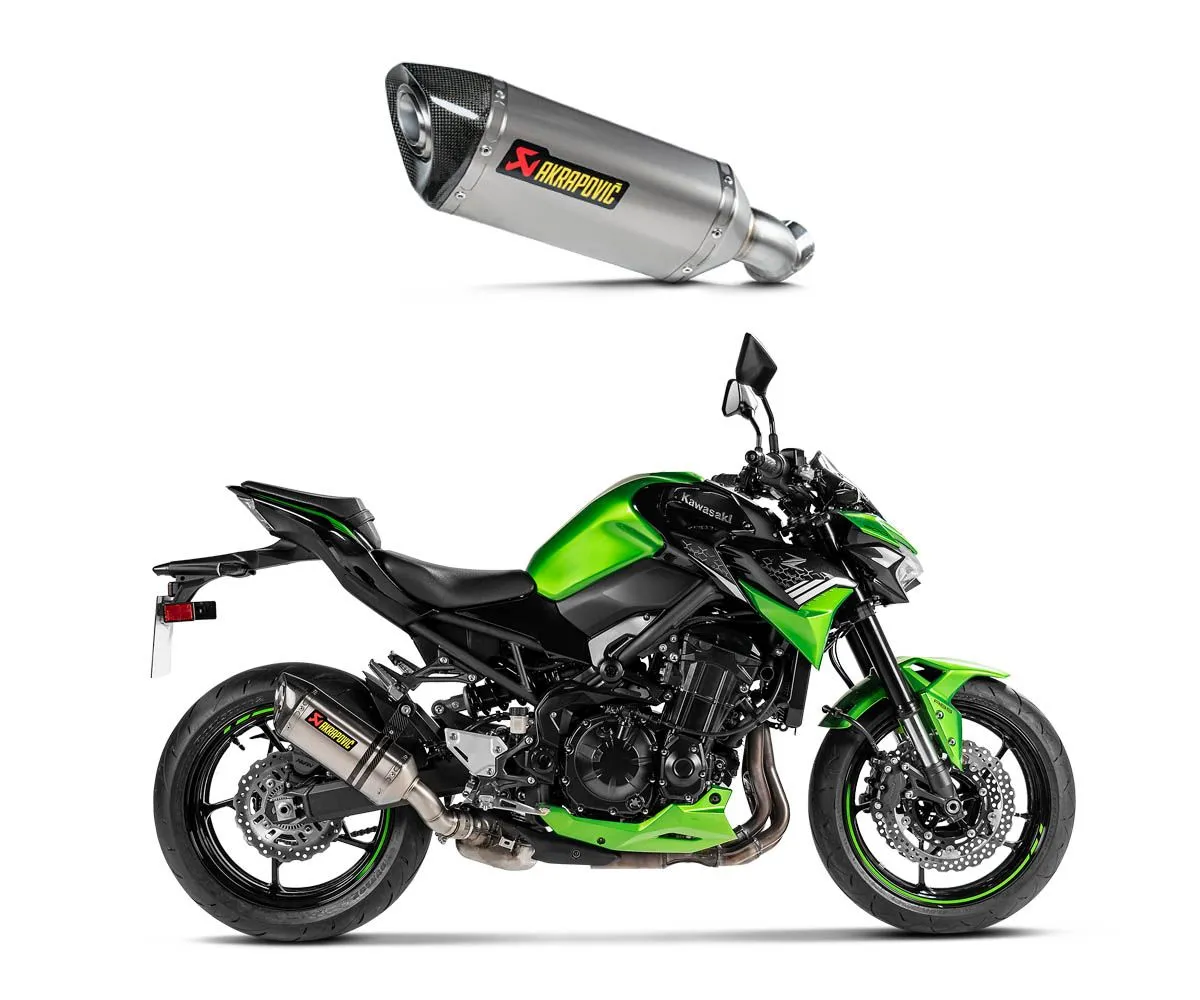 Terminale Di Scarico Omologato Akrapovic In Titanio E Fondello In Carbonio Per Kawasaki Z 900 2019 > 2024-S-K9SO11-HZT-419676