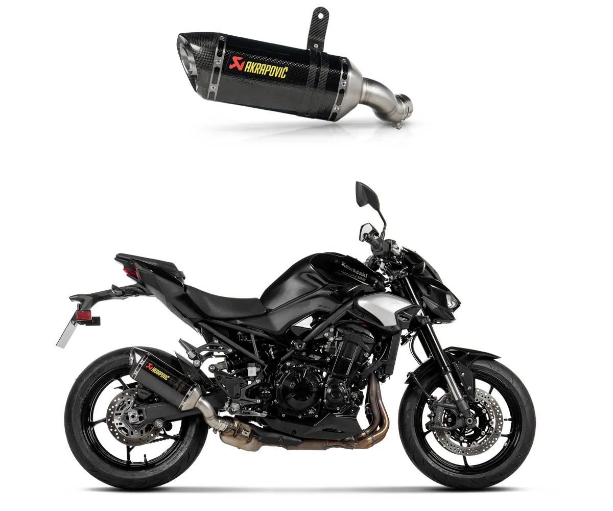 Terminale Di Scarico Omologato Akrapovic In Carbonio E Fondello In Carbonio Per Kawasaki Z 900 2019 > 2024-S-K9SO11-HZC-419678