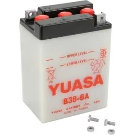 YUASA B38-6A(DC) BATTERY CONVENTIONAL 6V 119 MM X 83 MM X 161 MM LEAD ACID REPLACEMENT CLEAR